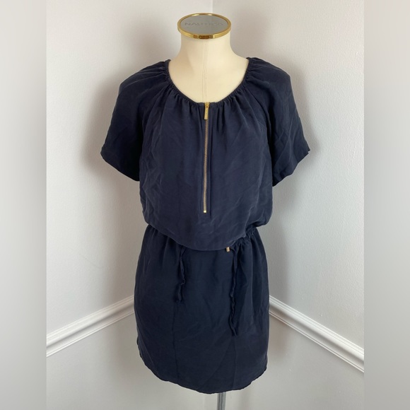 MICHAEL Michael Kors Dresses & Skirts - MICHAEL, MICHAEL KORS Black Silk Dress Gold Detail | Size Small